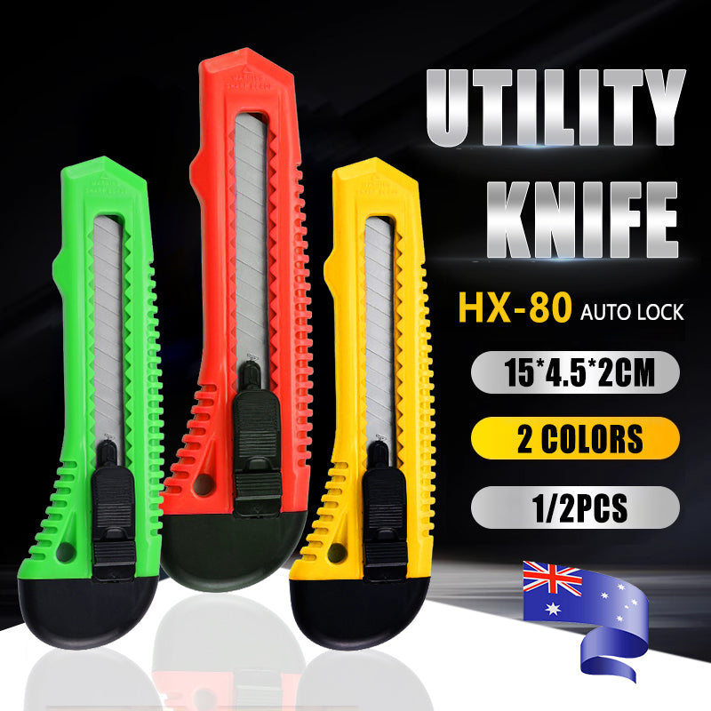 1/2PCS Retractable Utility Knife Heavy Duty Cutter with Blades