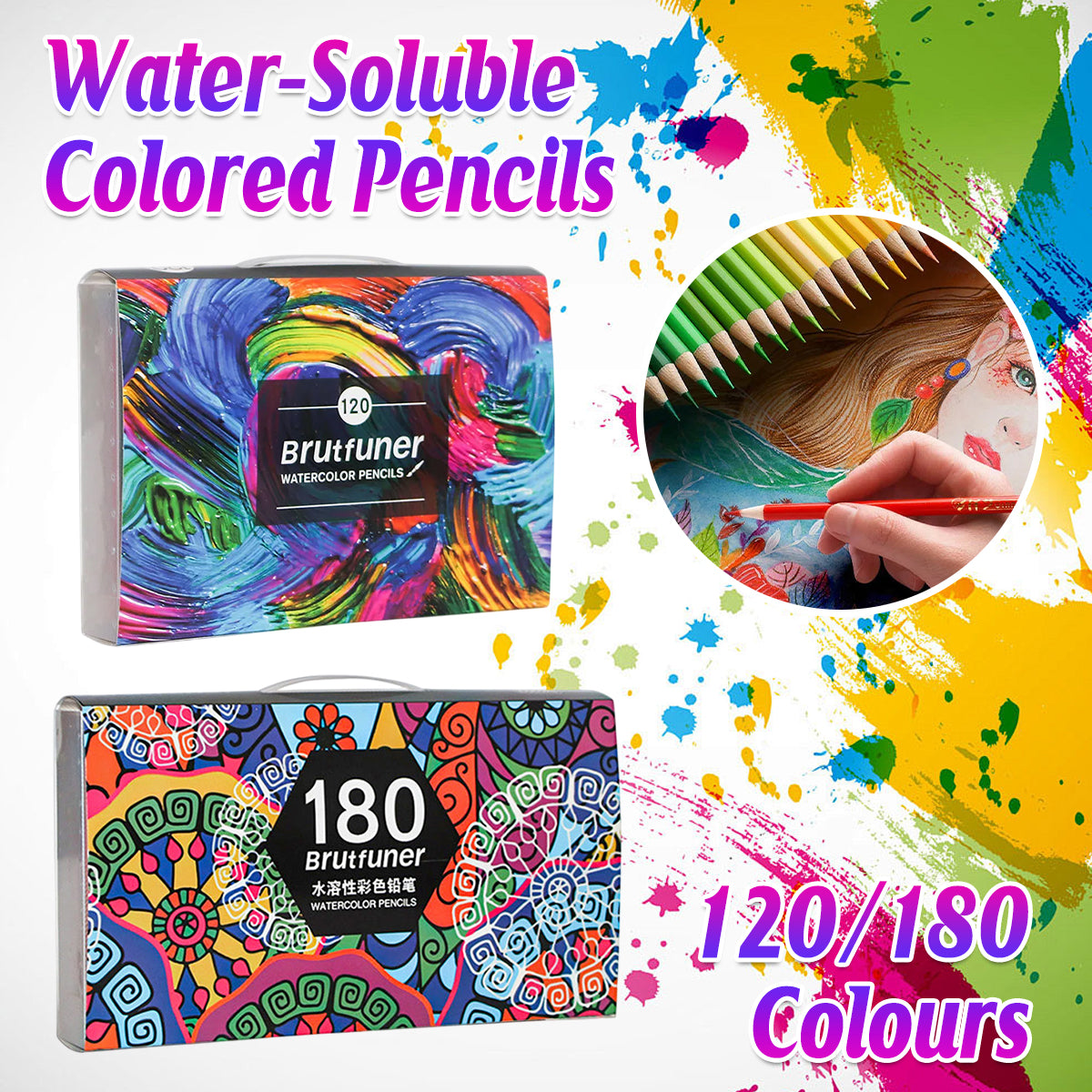 120/180 Water-Soluble Colouring Pens Set for Drawing Art