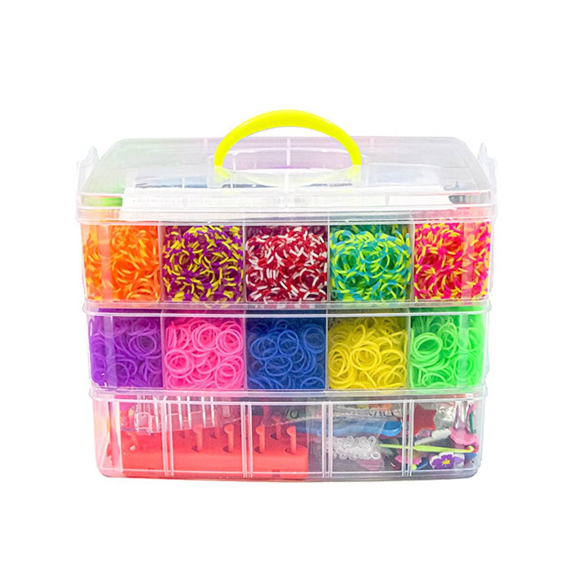 15000 Pcs Rainbow Rubber Bands with Storage Case