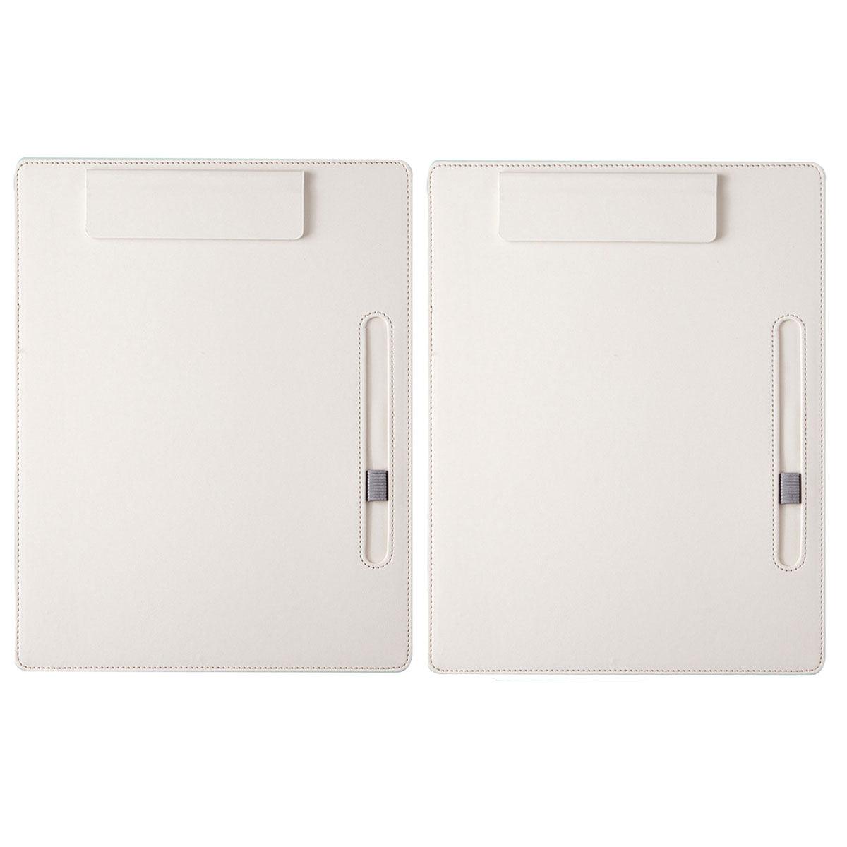 2 Pcs Conference File Holder Leather Board Clips
