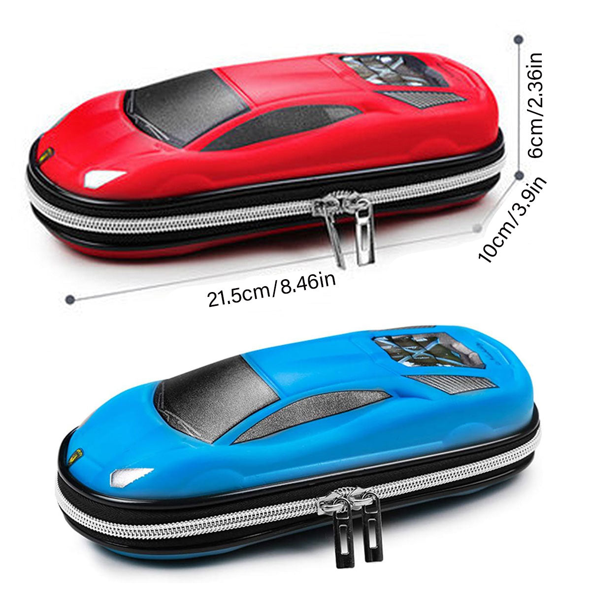 Sports Car Shaped Pencil Case Three Layer EVA Double Zippers