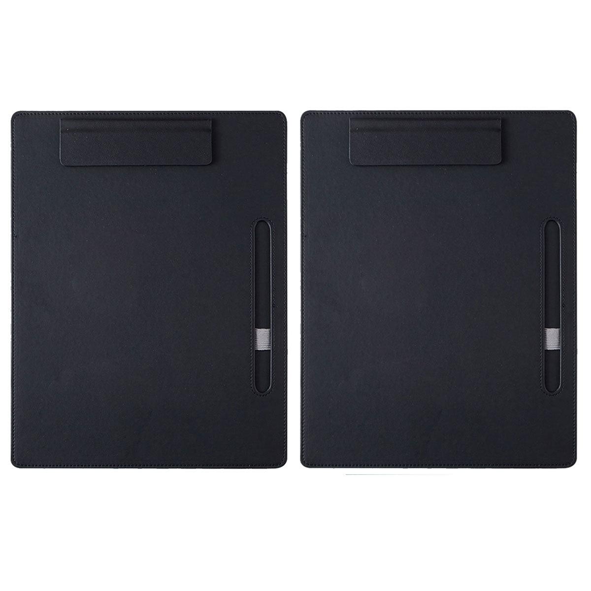 2 Pcs Conference File Holder Leather Board Clips