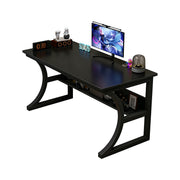 Desktop Computer Table with Open Shelf and C-Frame