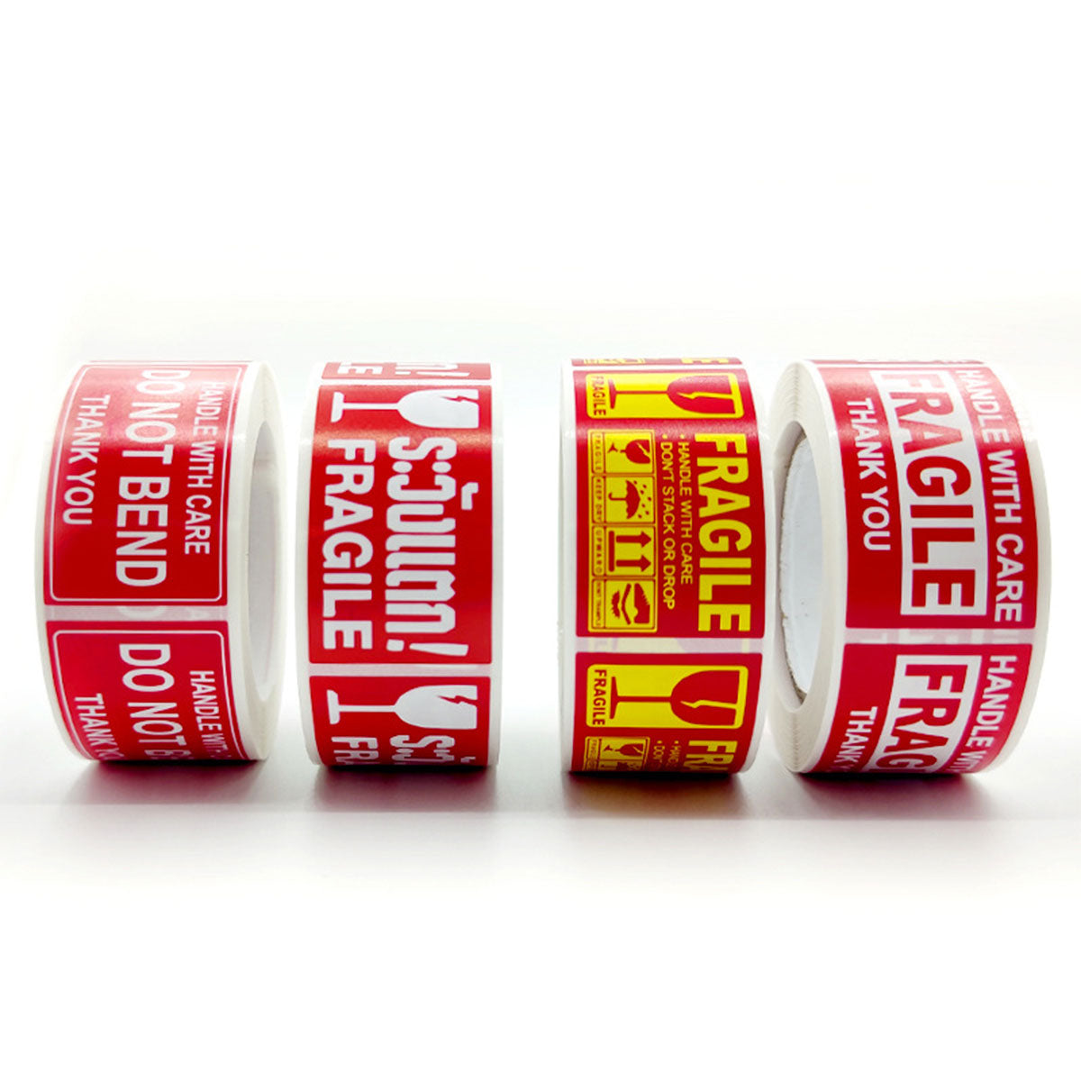4 Rolls Fragile Warning Label Stickers Red Handle With Care