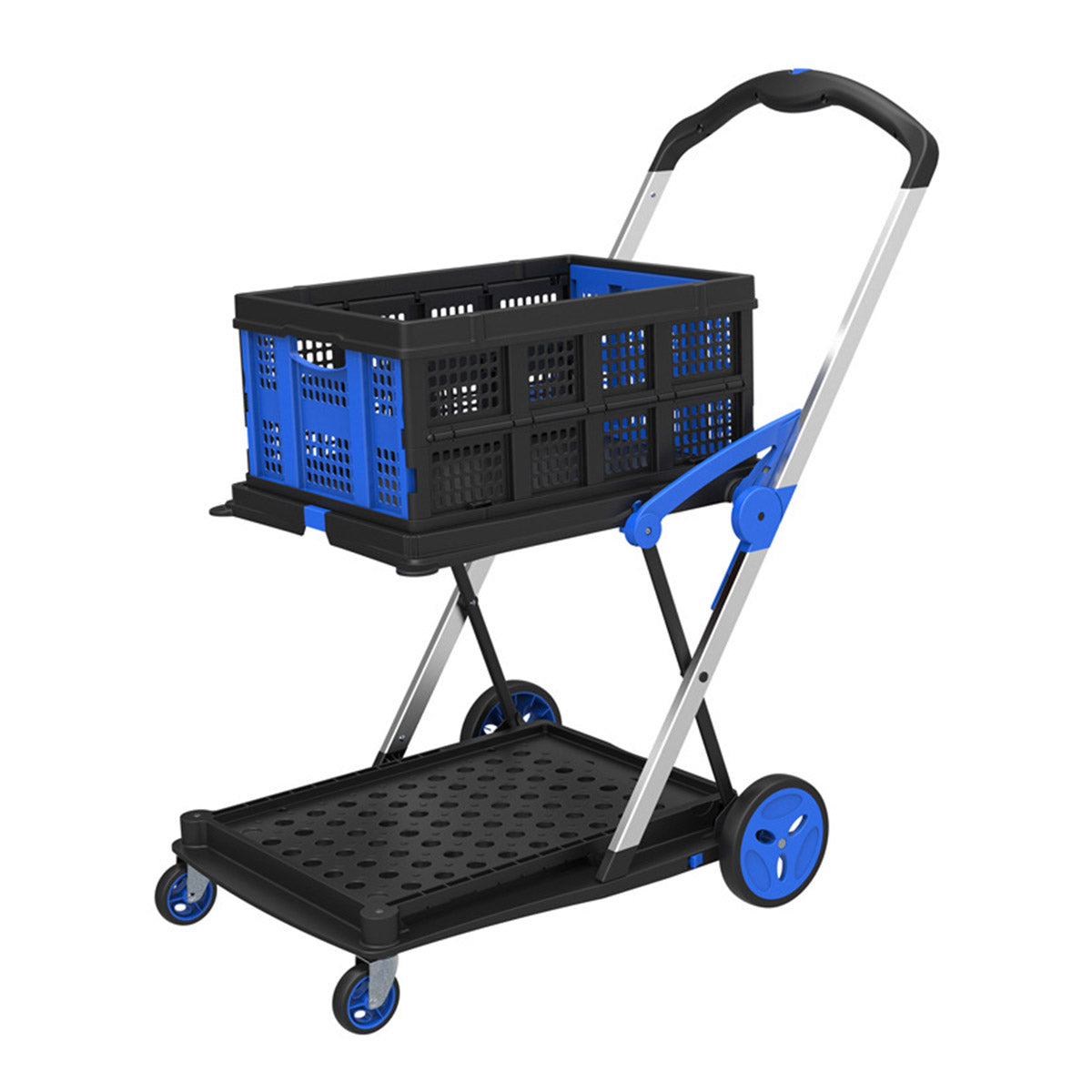 2-Tier Foldable Storage Trolley Cart