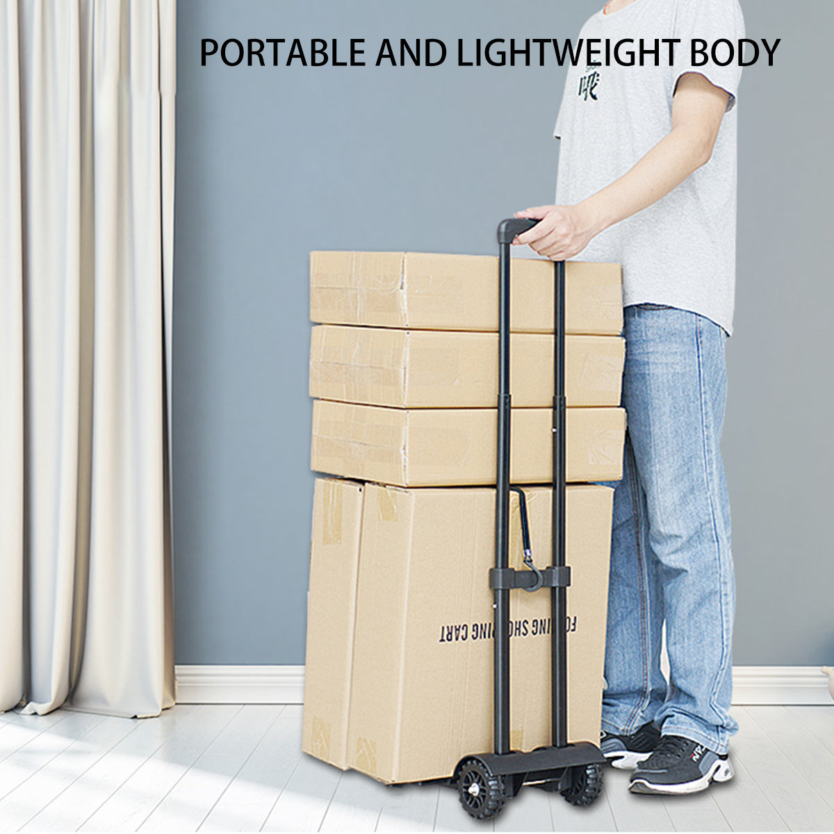 Foldable Shopping Trolley with Telescopic Handle