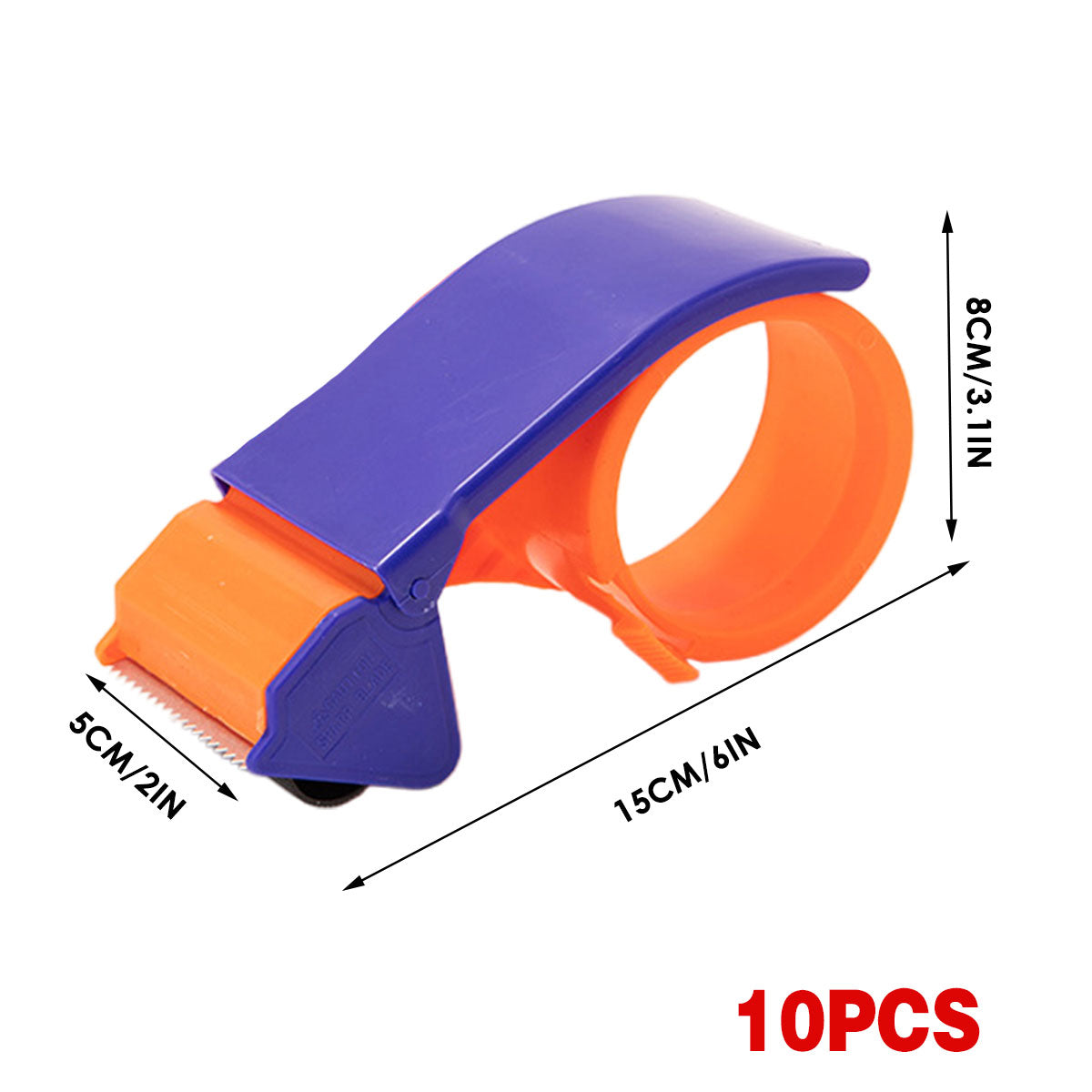 10 Pcs 5cm Tape Cutter Handheld Dispenser with Metal Blade