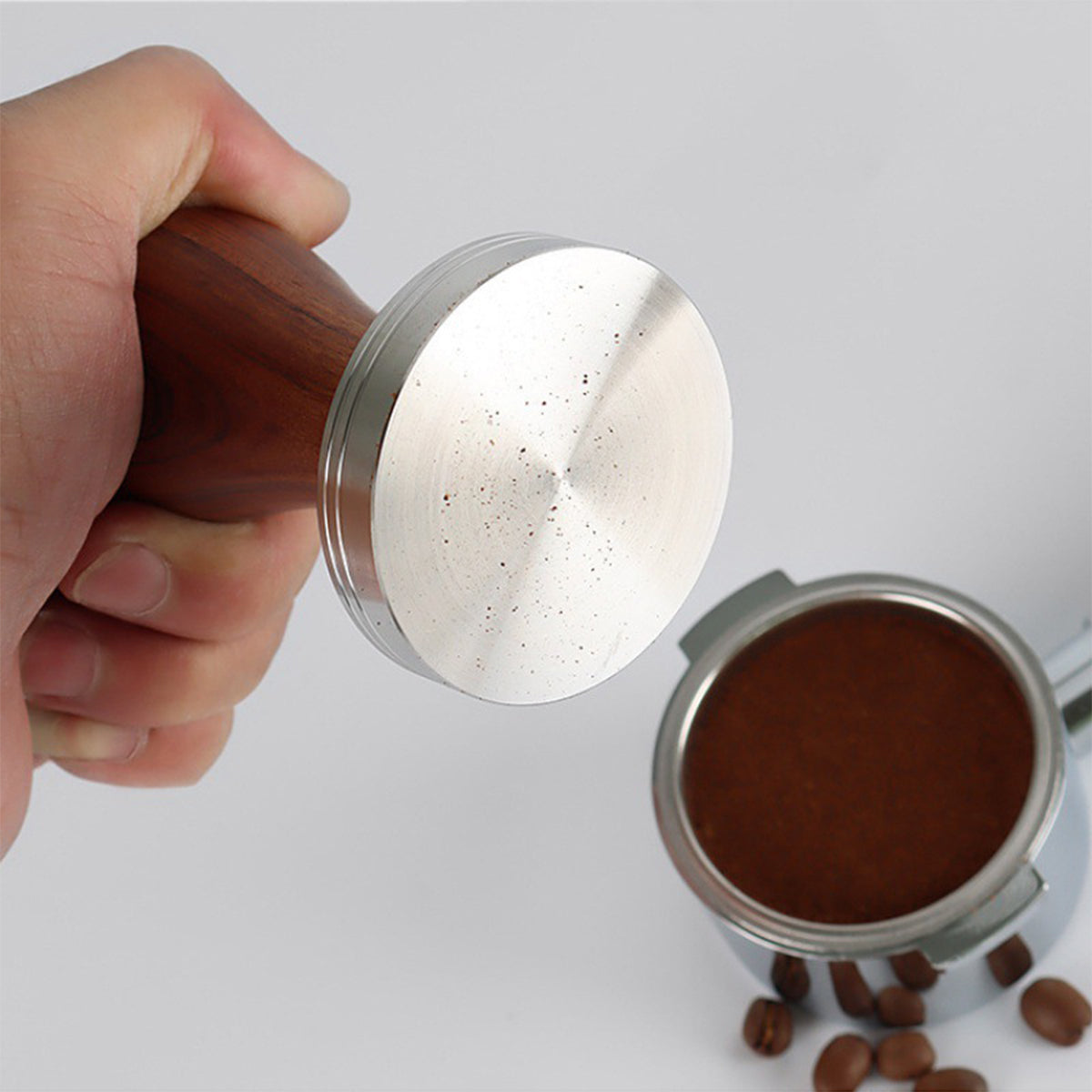 Coffee Tamper Wood Handle 304 Steel 51-58mm