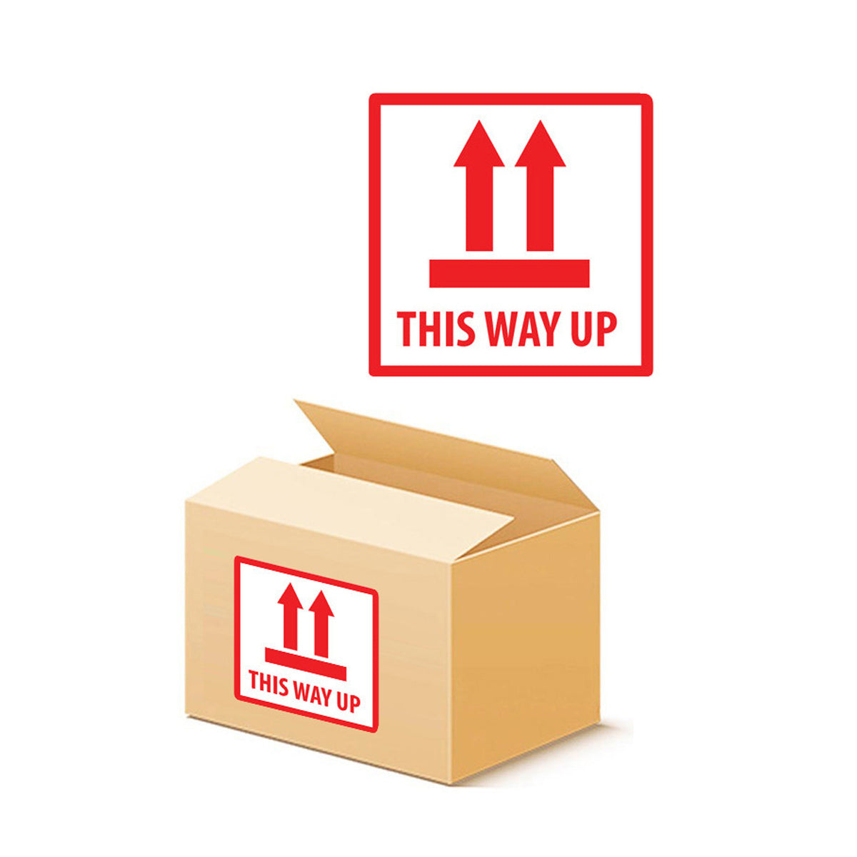 300pcs 12x12cm This Way Up Warning Sticker Roll