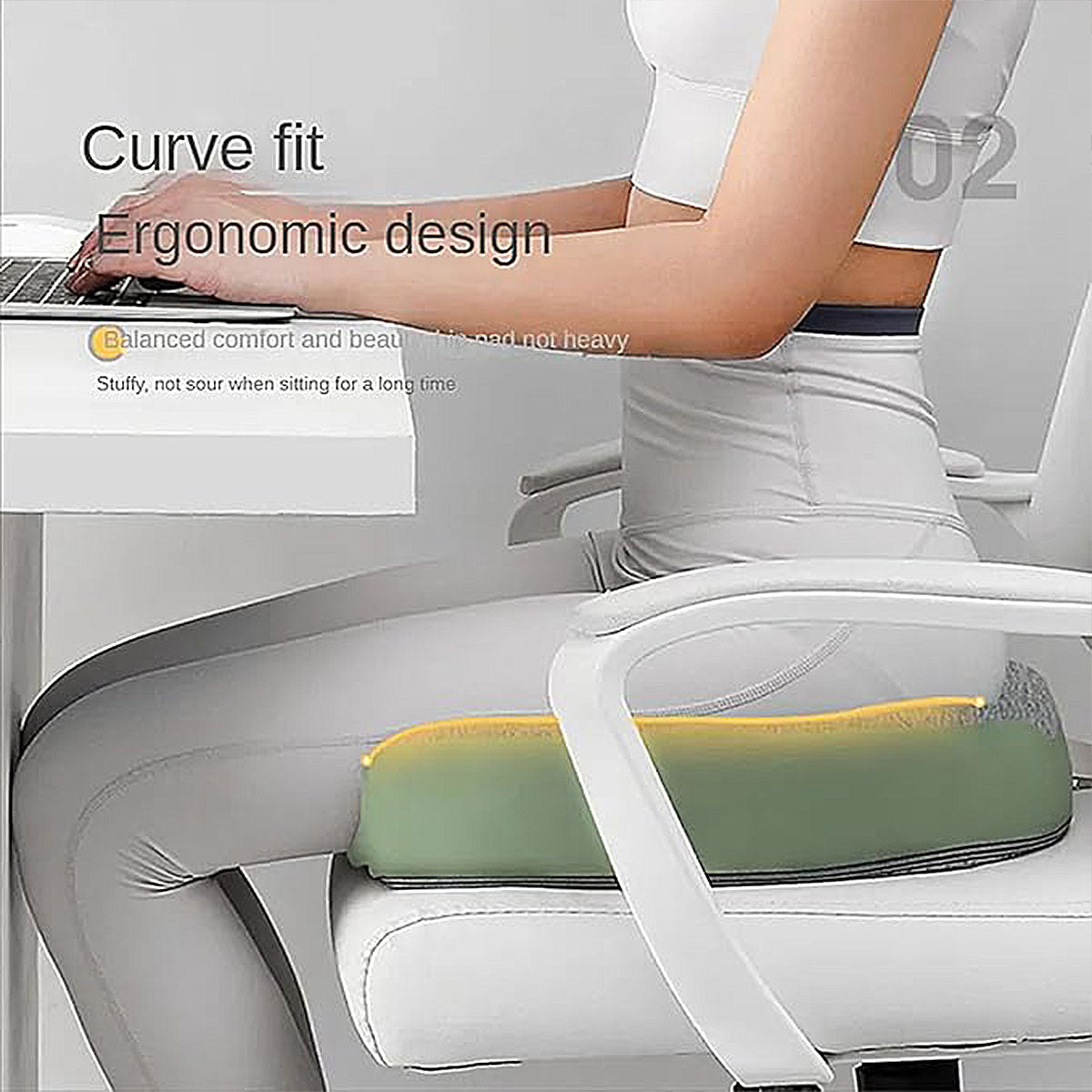 Orthopedic Coccyx Memory Foam Seat Cushion with Cover