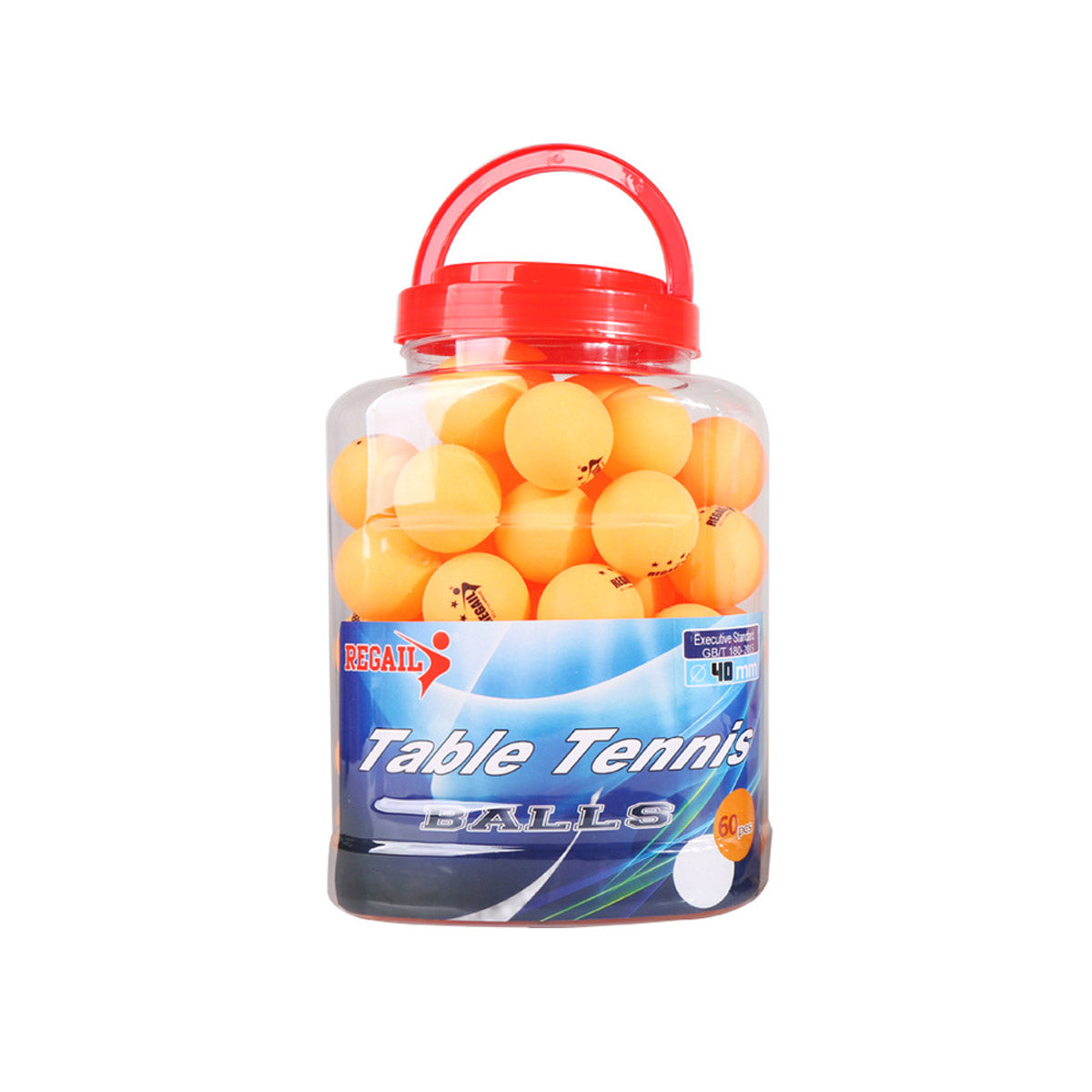 60pcs Bucket Table Tennis Training Balls 40mm ABS