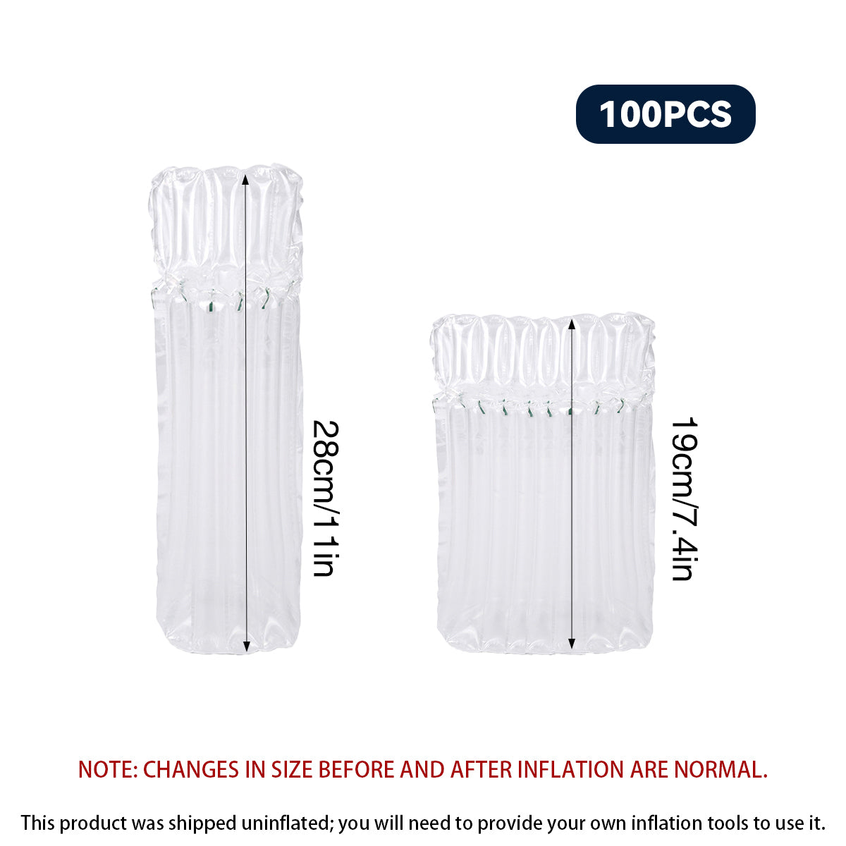 100pcs Clear Air Column Bags Shockproof