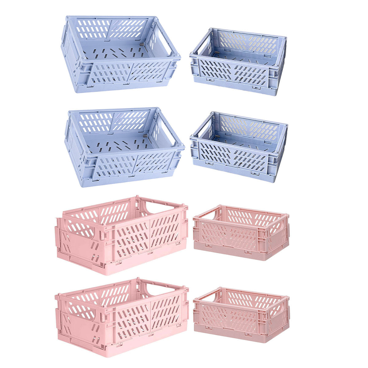 4 Pcs Foldable Storage Baskets Stackable Desktop Organiser