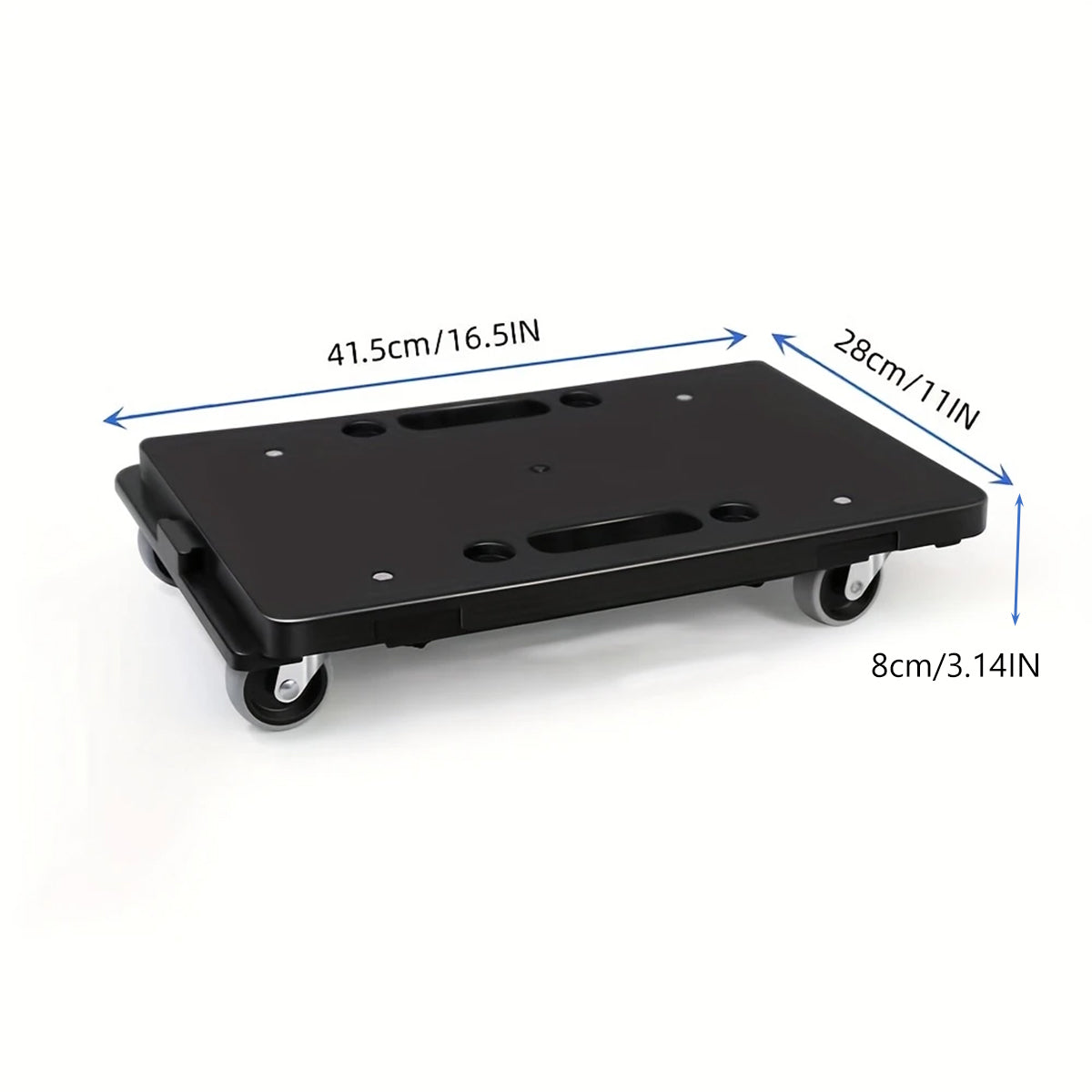 2 Pcs Rolling Utility Cart Silent Platform Trolley 50KG