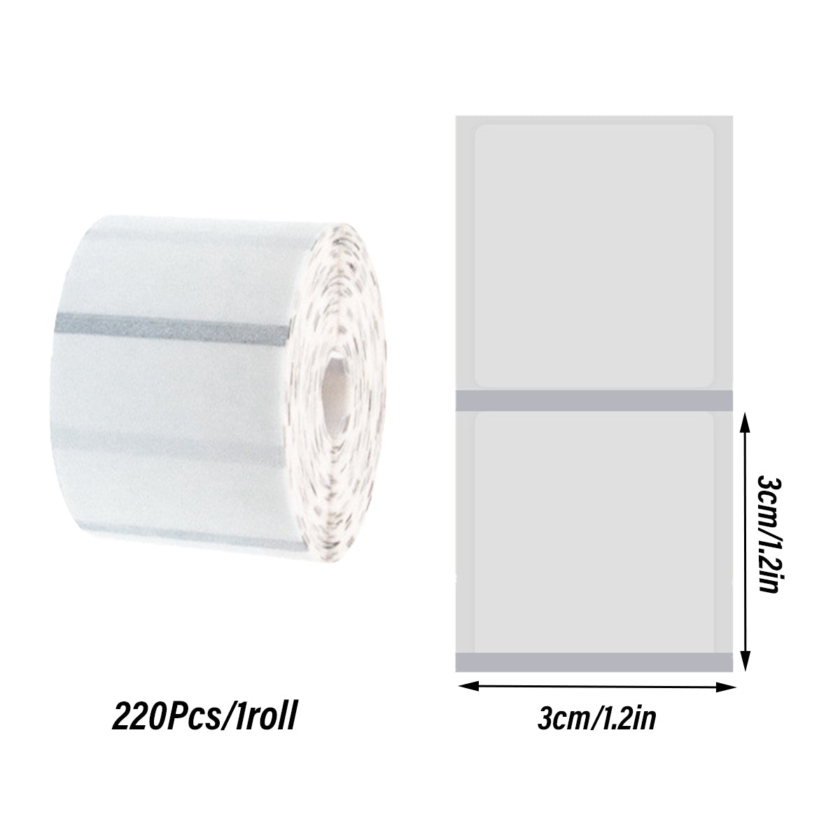 1 Roll Transparent Label Printer Paper Waterproof Name Stickers