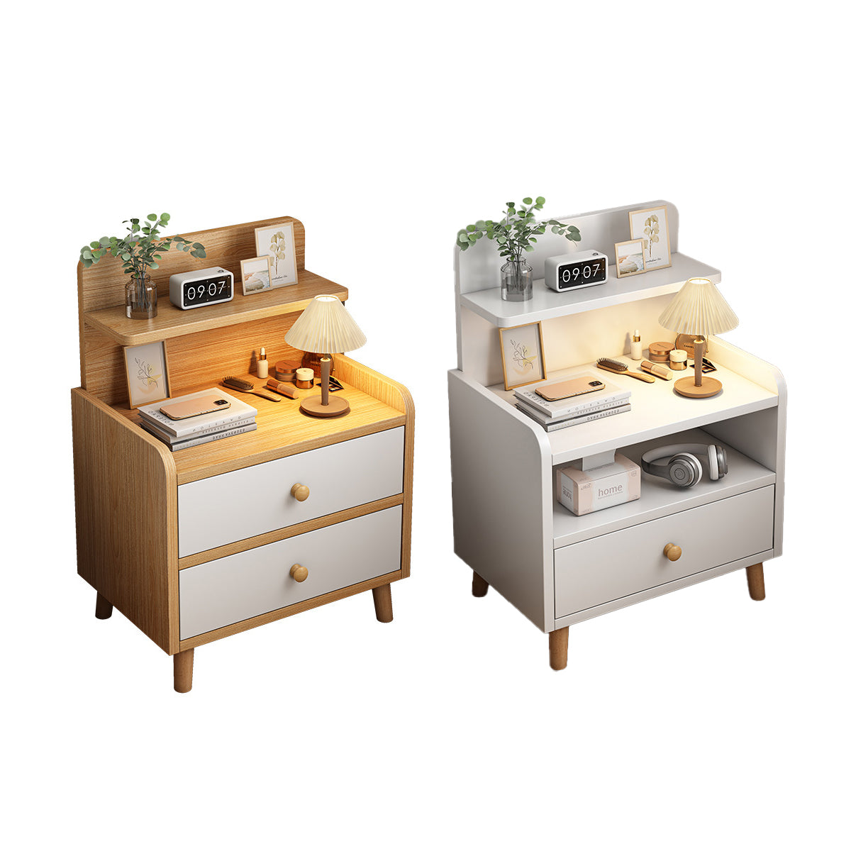 Minimalist Bedside Table Cabinet with Drawers