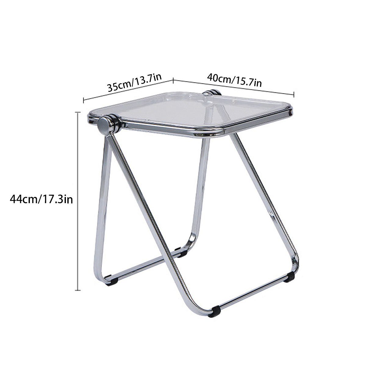 Foldable Transparent Coffee Table with PET Top