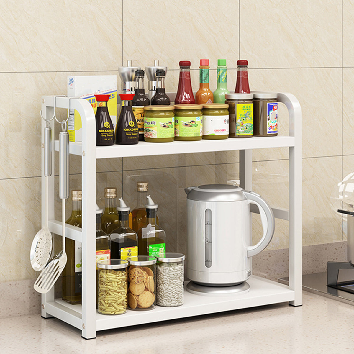 2-Tier Kitchen Storage Rack Countertop Organization