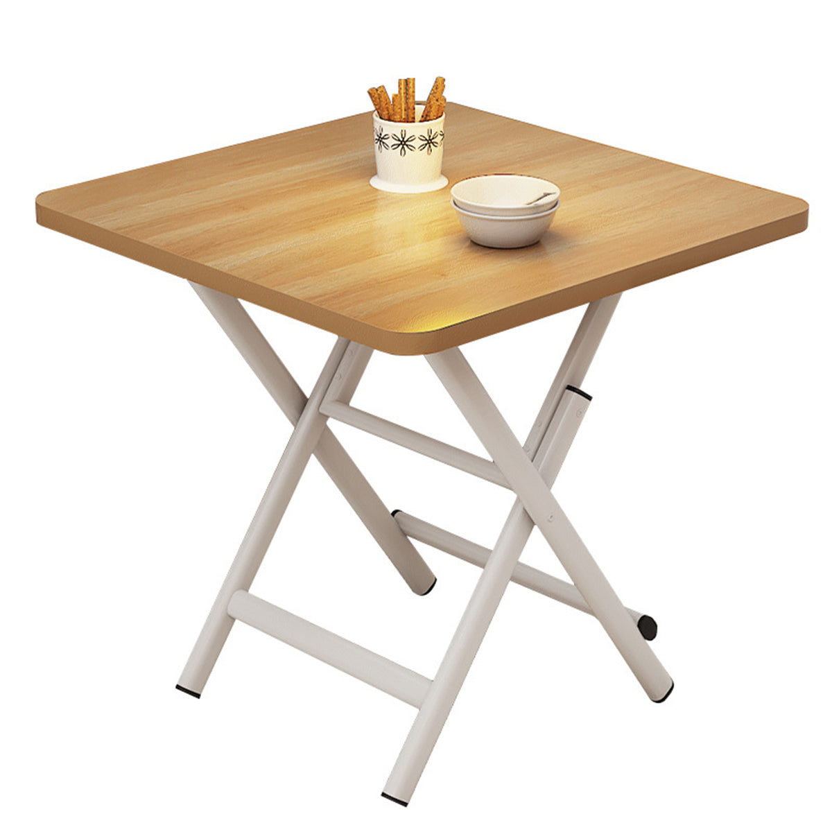 60cm Wooden Folding Square Table for Home and Workspace