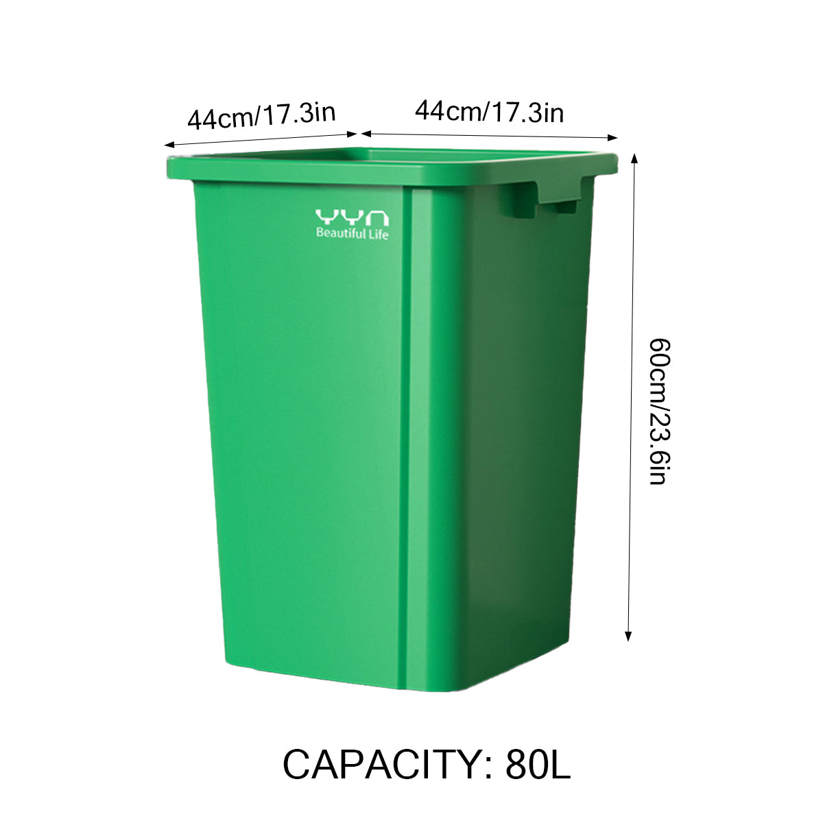 80L Trash Can Dustbin Large Capacity Heavy Duty