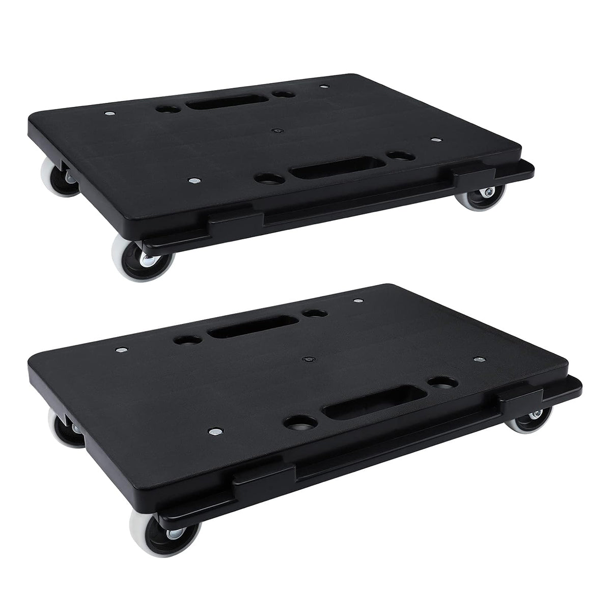 2 Pcs Rolling Utility Cart Silent Platform Trolley 50KG
