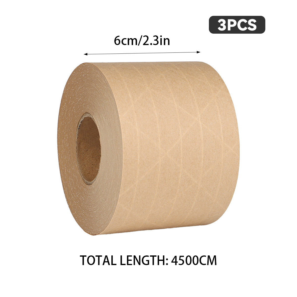3 Rolls Water Activated Kraft Paper Tape 4.5m