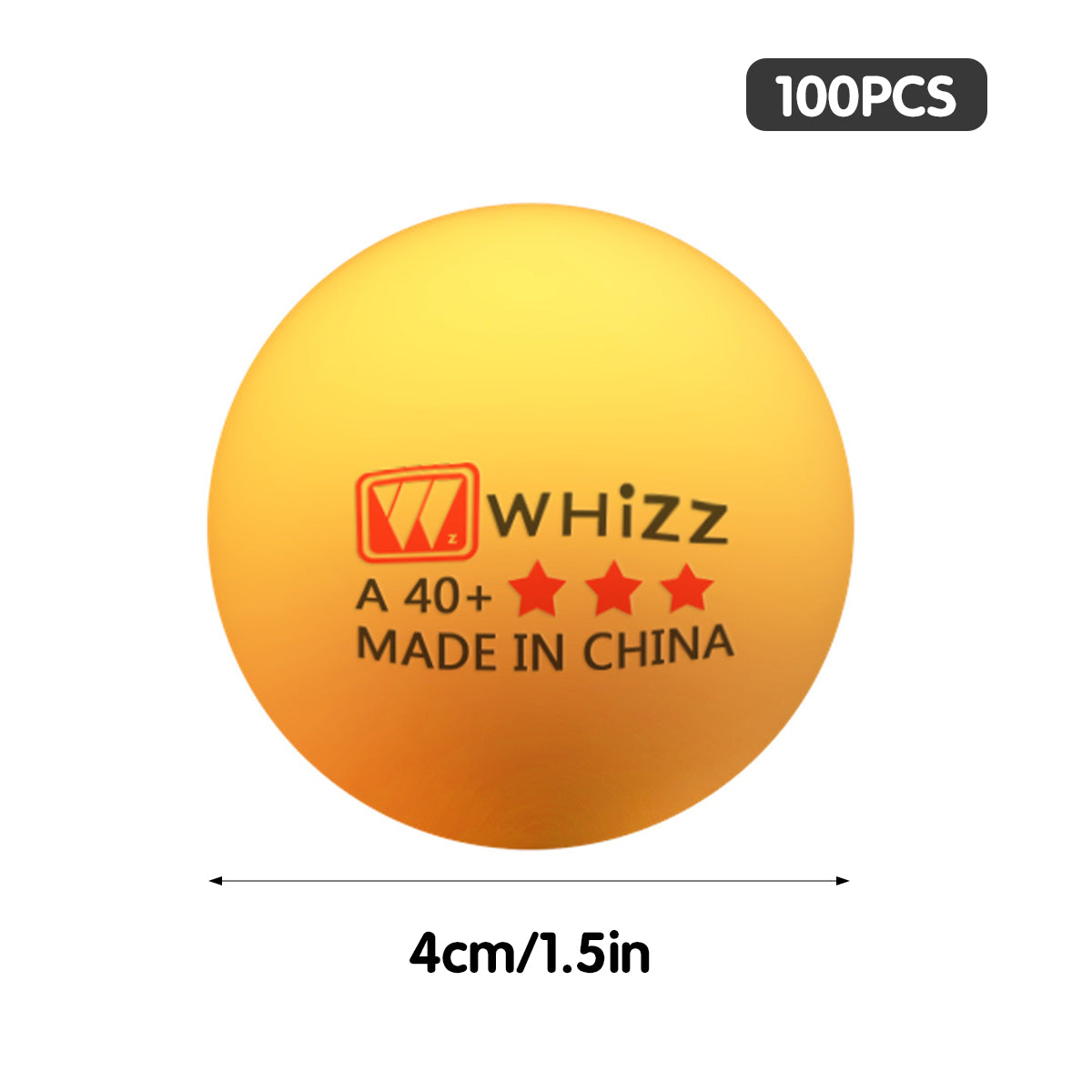 100pcs 2-Star 40mm Seamless ABS Table Tennis