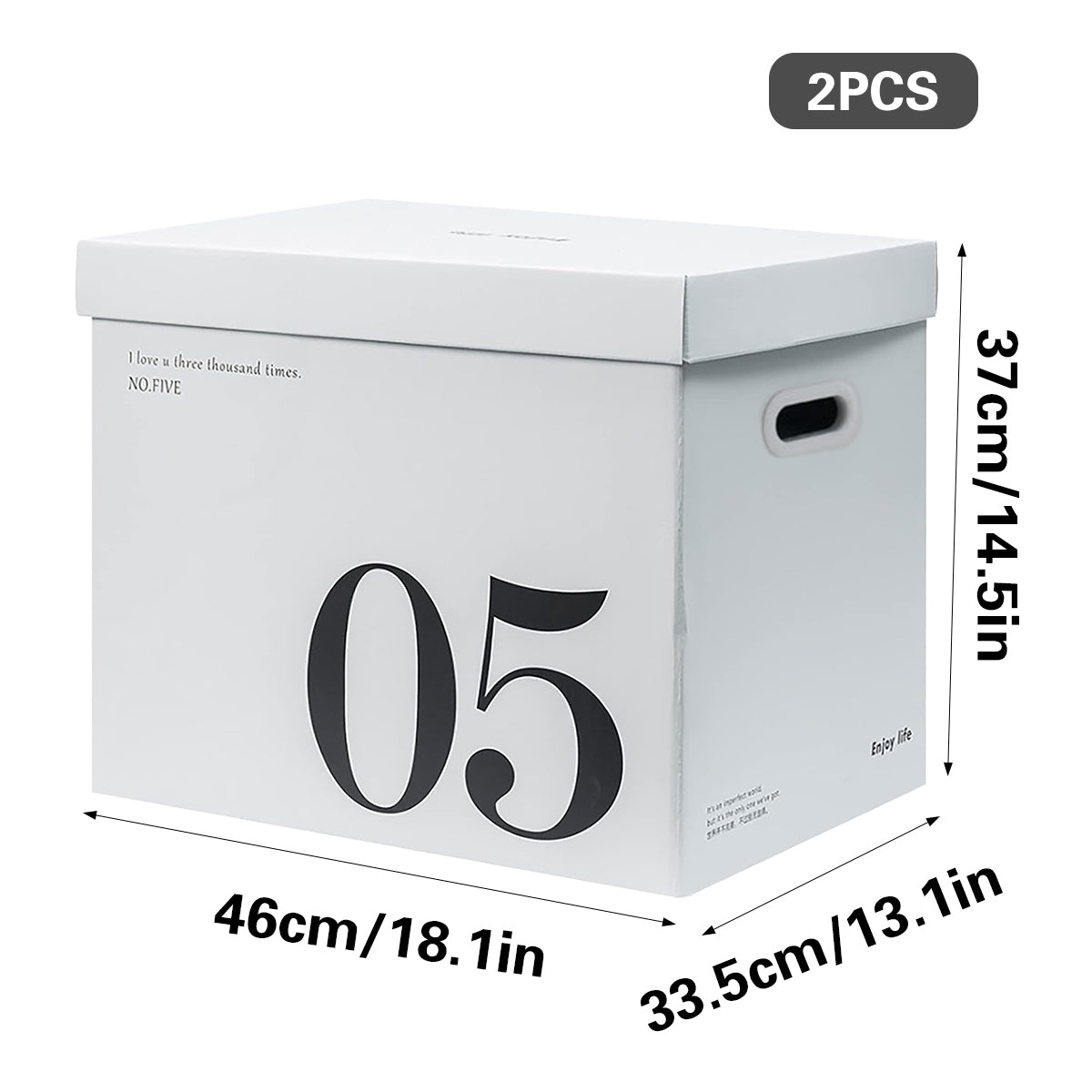 2 Pcs Paper Storage Box with Handles for Home