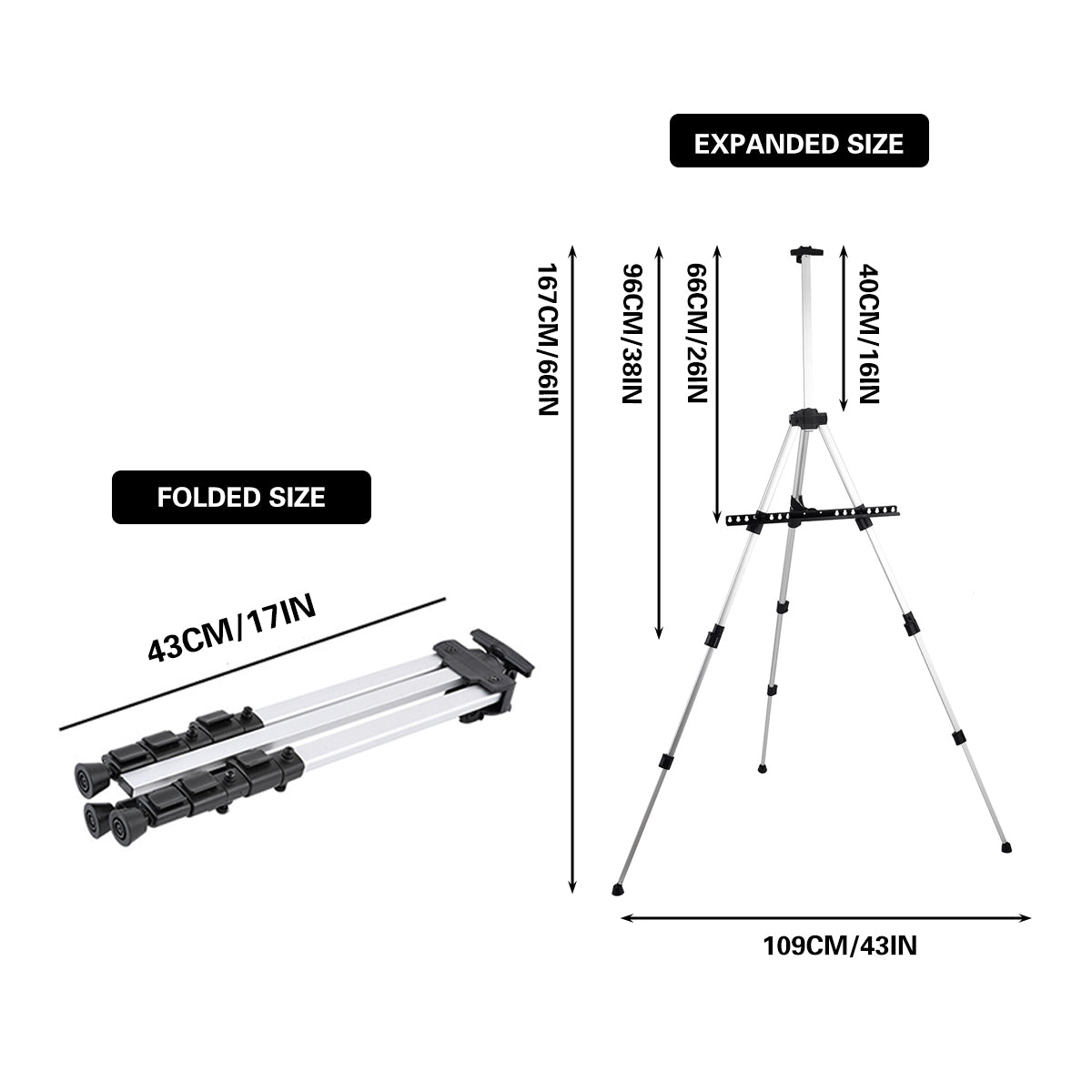 Aluminum Alloy POP Stand Telescopic Tripod Display Easel