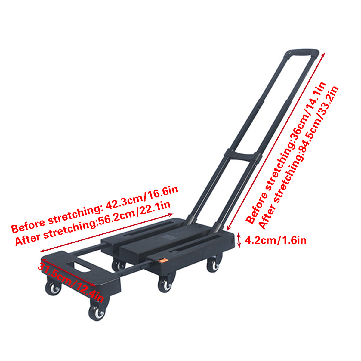 Foldable Flatbed Cart Heavy Duty Transport Trolley 200KG