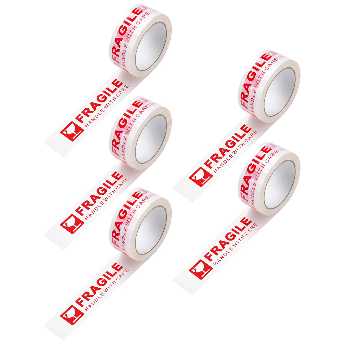 5 Rolls Fragile Warning Tape for Shipping Boxes