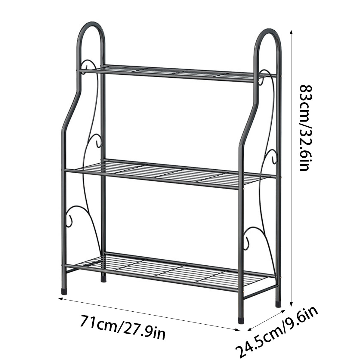 3-Tier Metal Flower Stand for Indoor and Outdoor