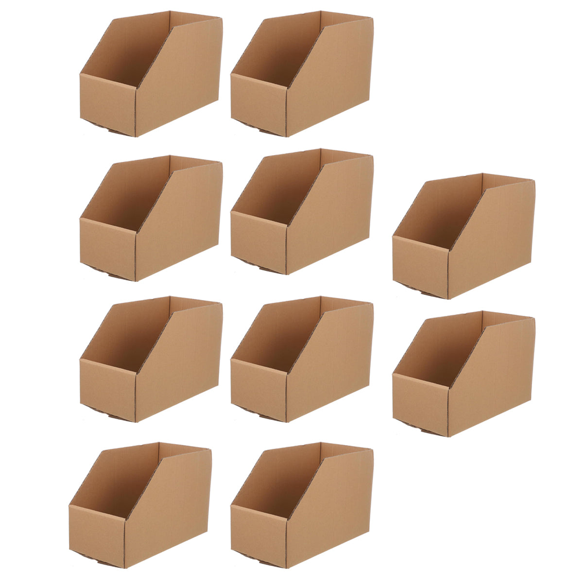 10 Pcs Slanted Cardboard Storage Boxes Shelf Sorting