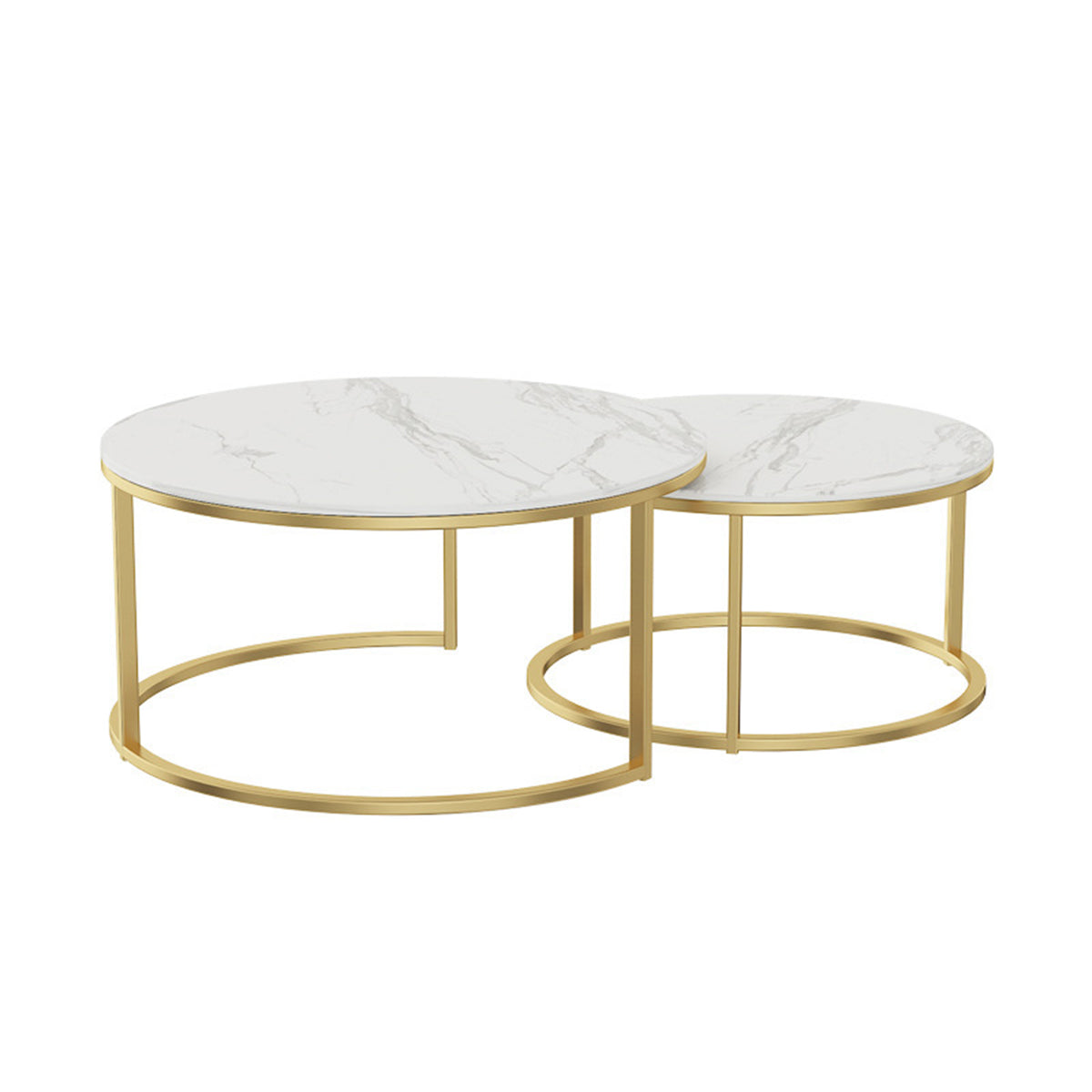 2-Piece Round Nesting Coffee Table Modern Living Room