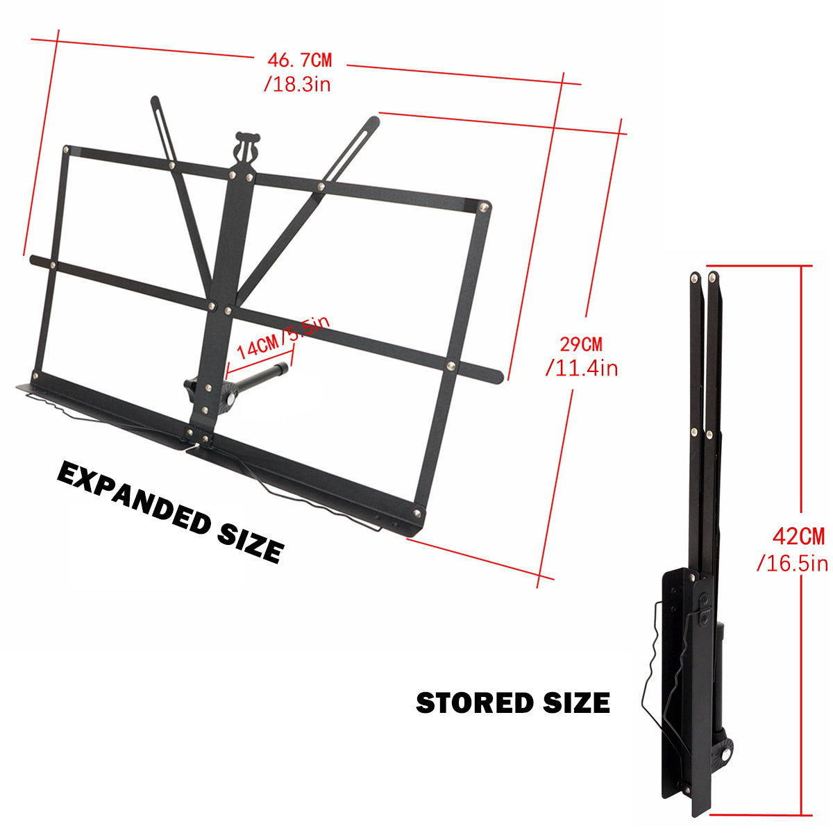 Portable Folding Music Stand Iron Book Holder