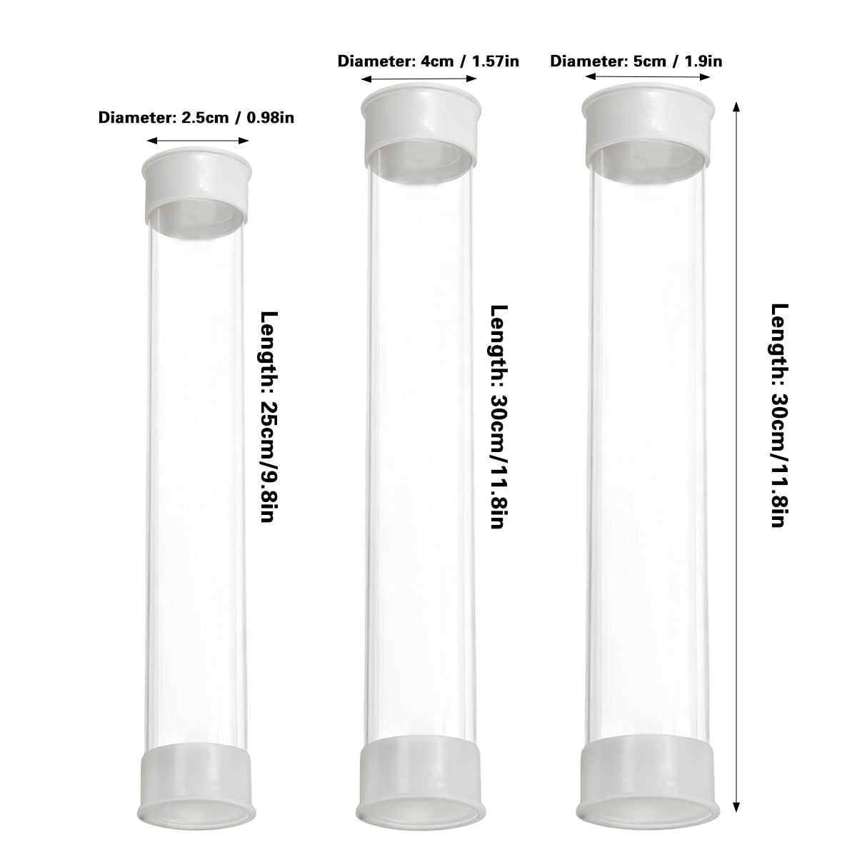20pcs Clear Plastic Packaging Tubes for Artwork