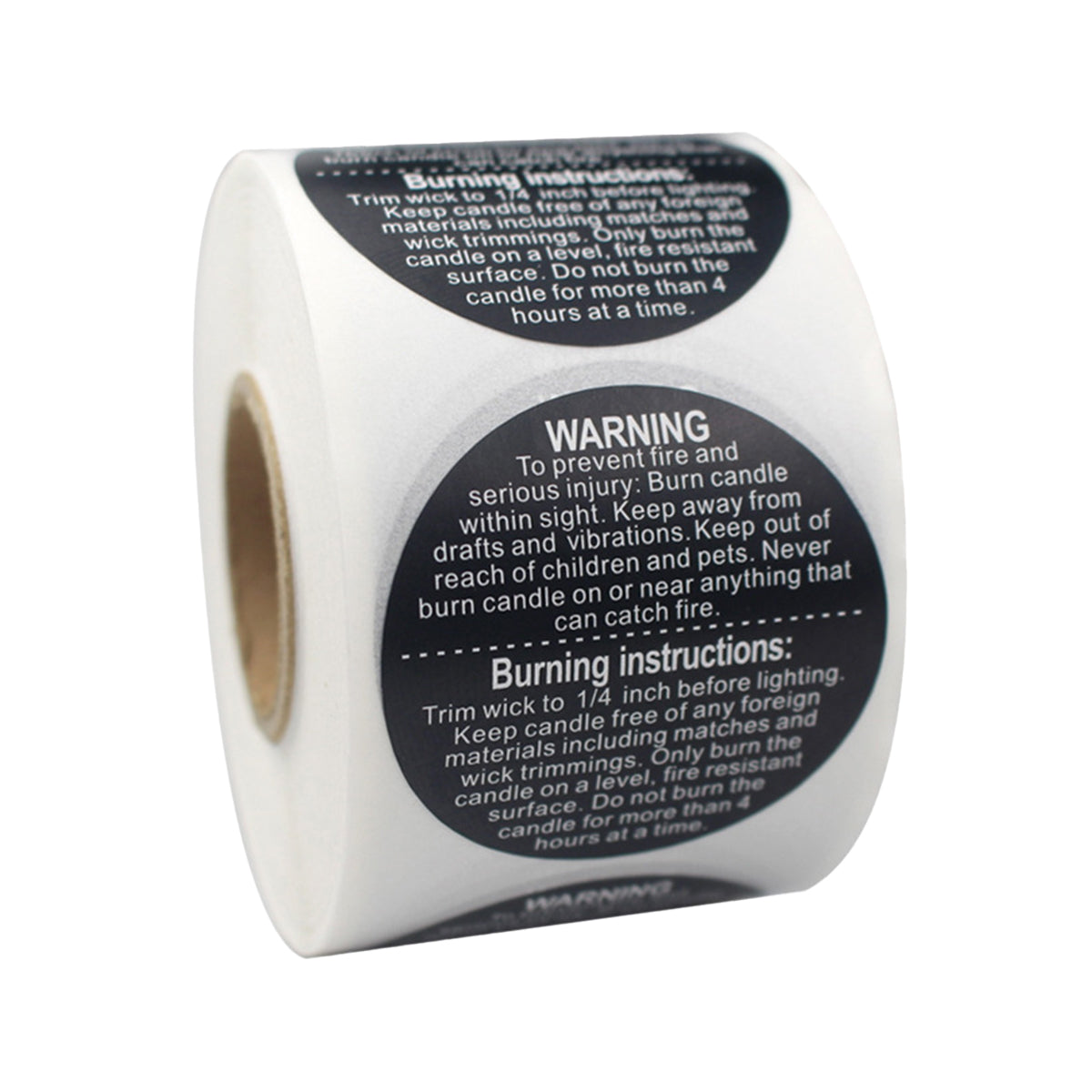5 Rolls Candle Warning Stickers Fire Safety Decals