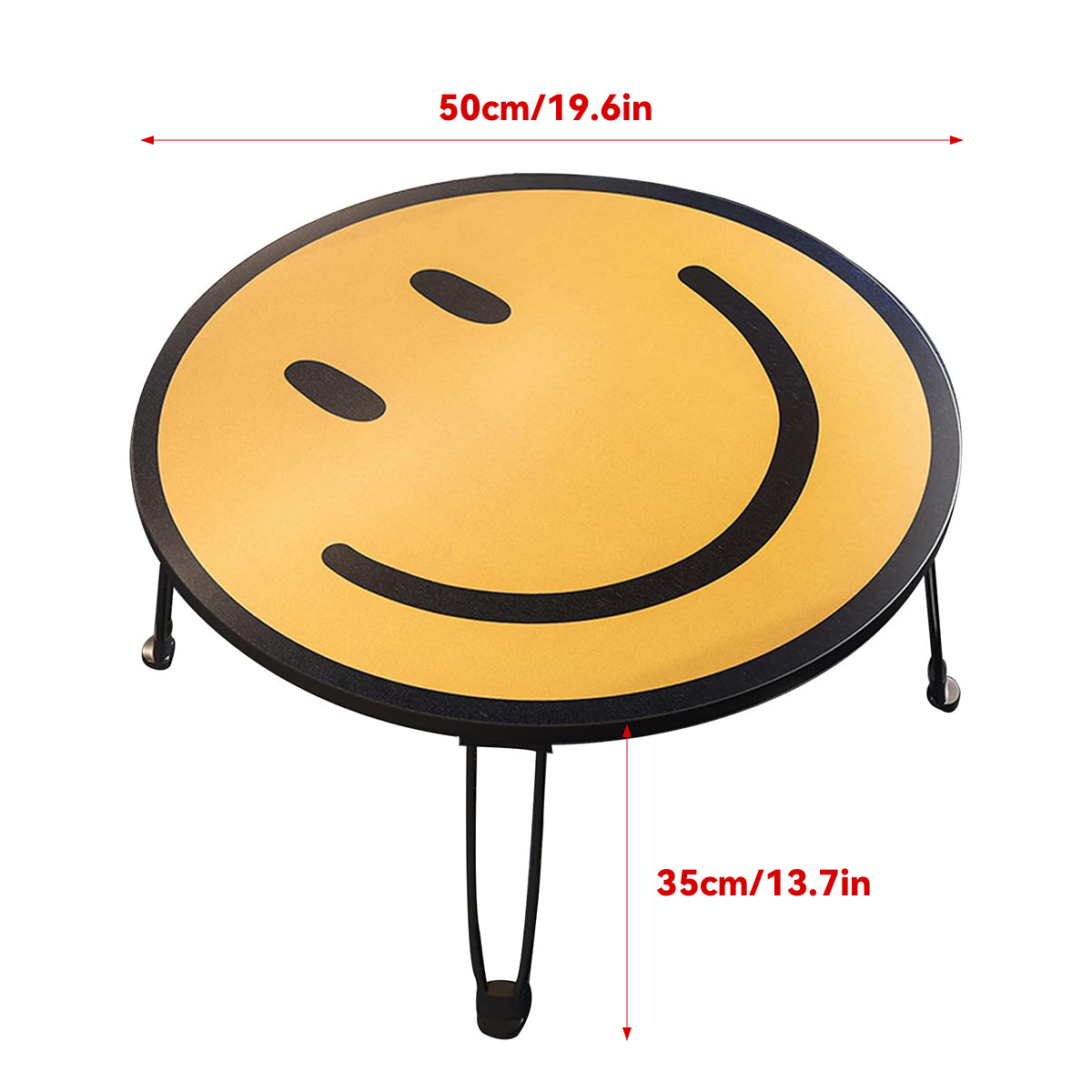 Foldable Small Table with Smiley Face Pattern for Children Use