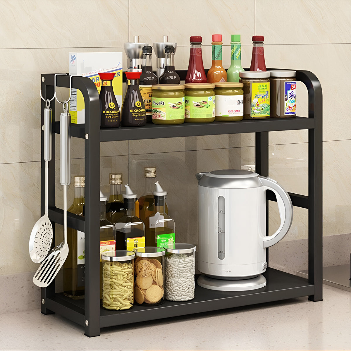 2-Tier Kitchen Storage Rack Countertop Organization