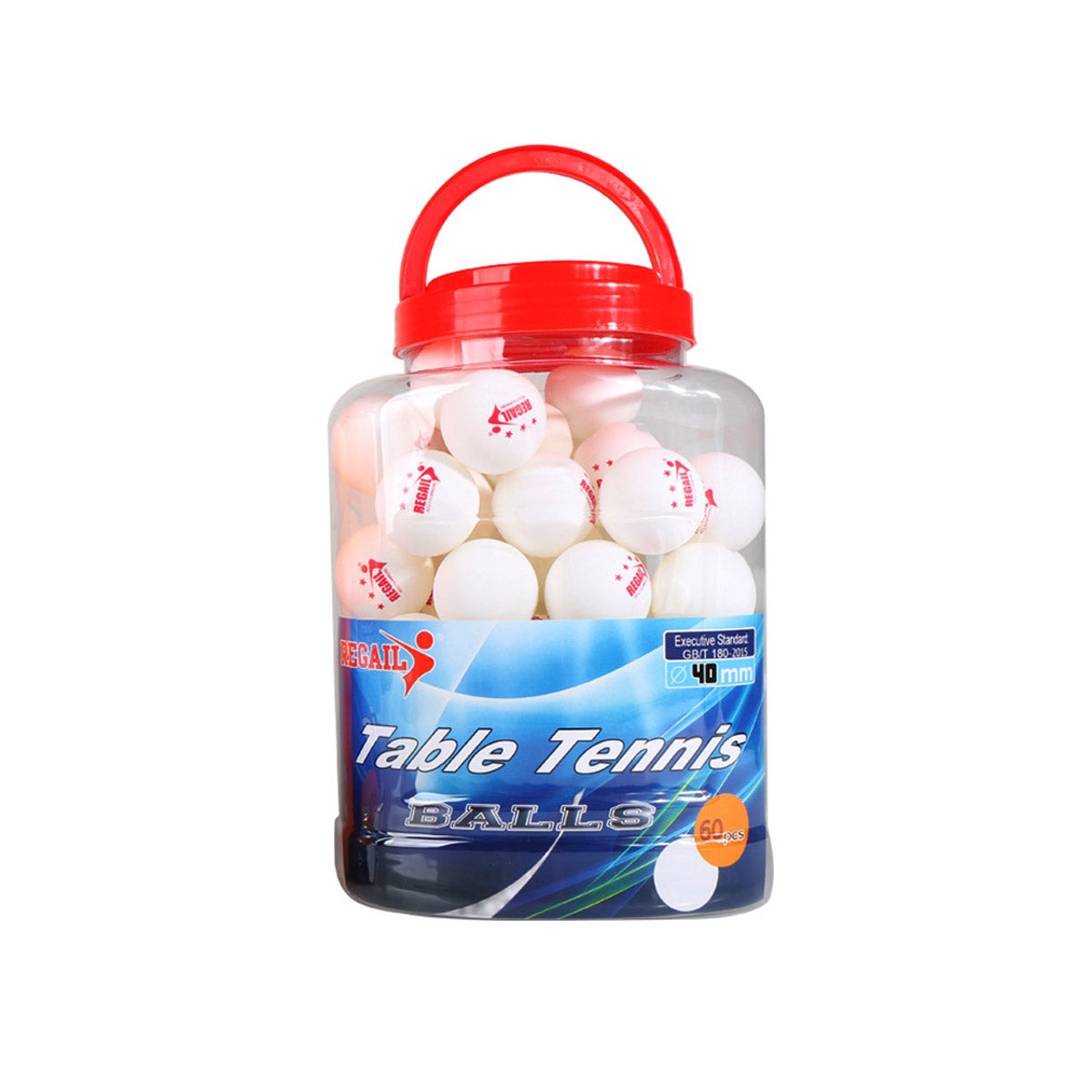 60pcs Bucket Table Tennis Training Balls 40mm ABS
