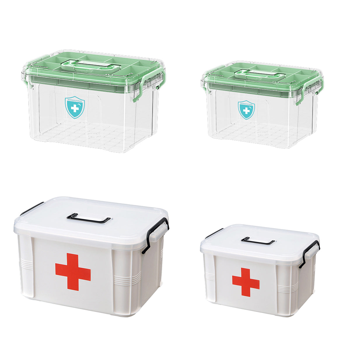 Transparent Medicine Cabinet with Dividers 2 Sizes