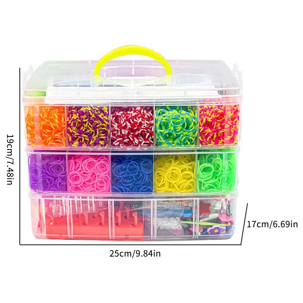 15000 Pcs Rainbow Rubber Bands with Storage Case