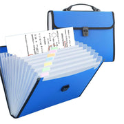 A4 Expanding File Folder 13 Pockets with Handle Blue PP