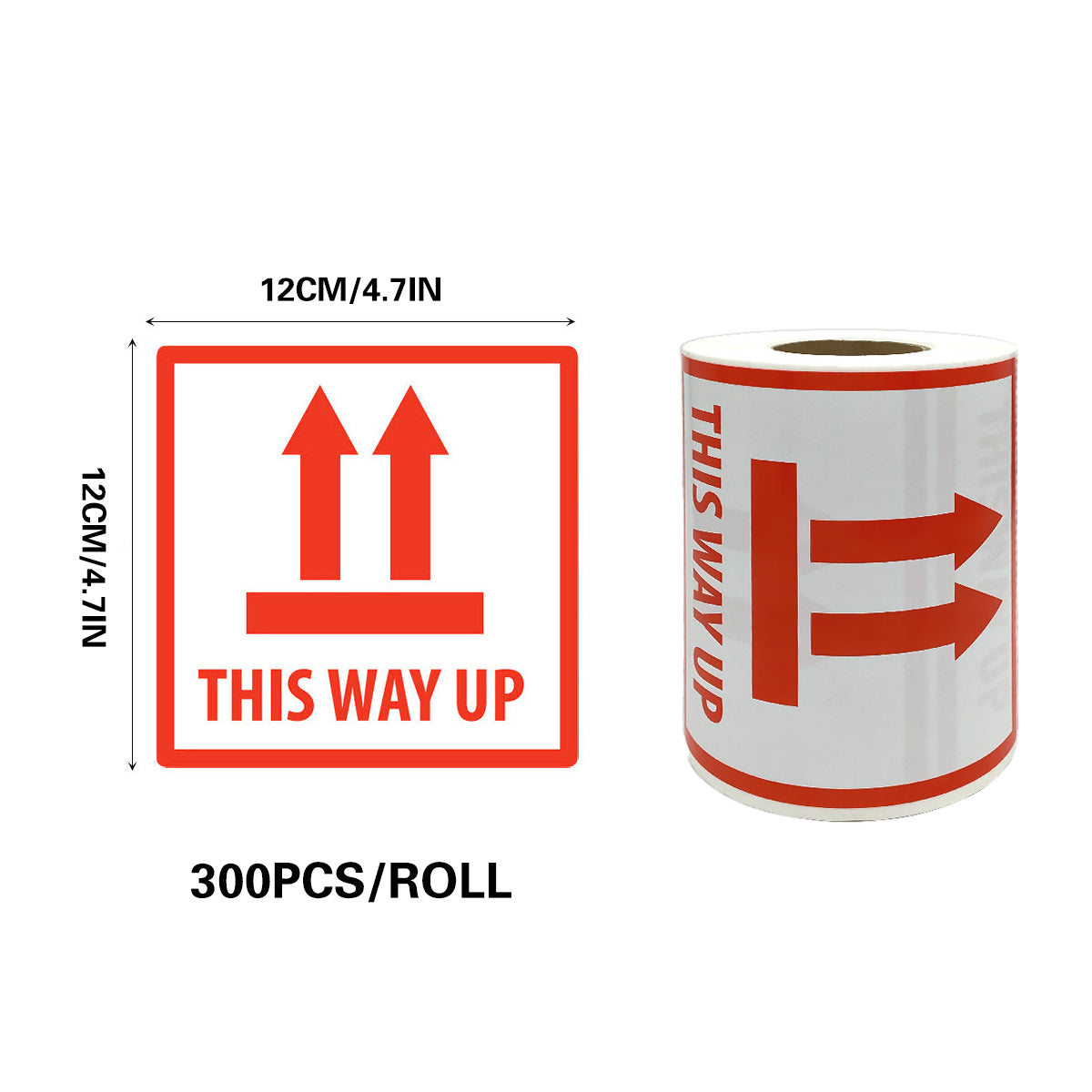 300pcs 12x12cm This Way Up Warning Sticker Roll