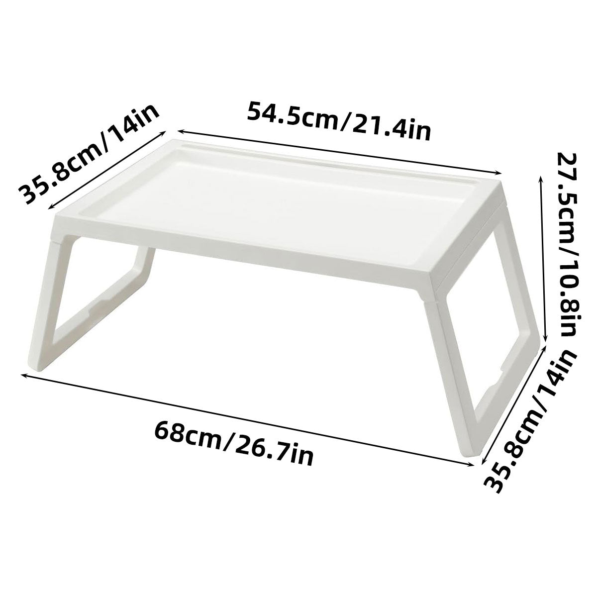 Foldable Laptop Bed Table Portable PP Desk with Device Slot