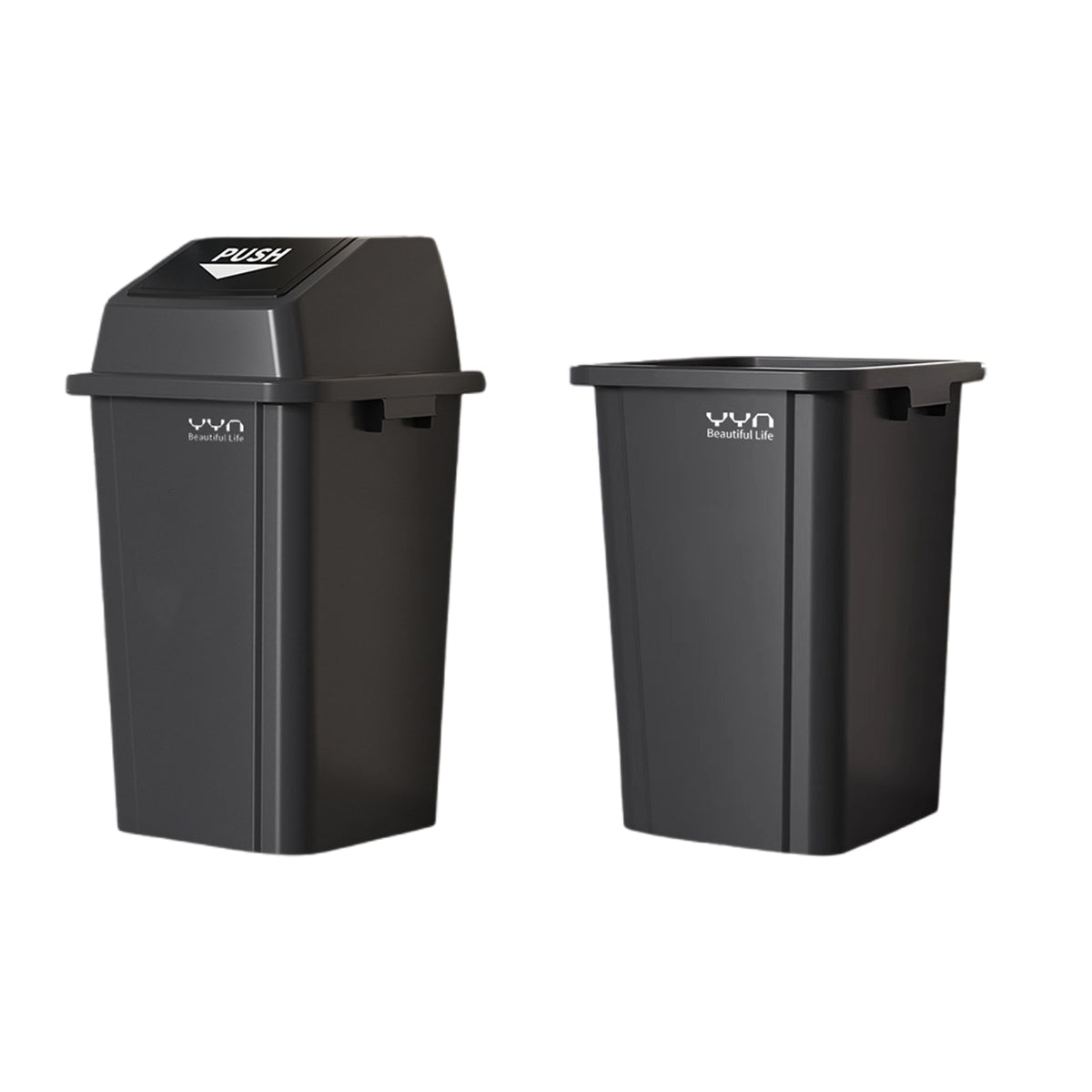 100L Square Trash Can with Handle and Lid Option