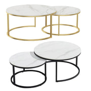 2-Piece Round Nesting Coffee Table Modern Living Room