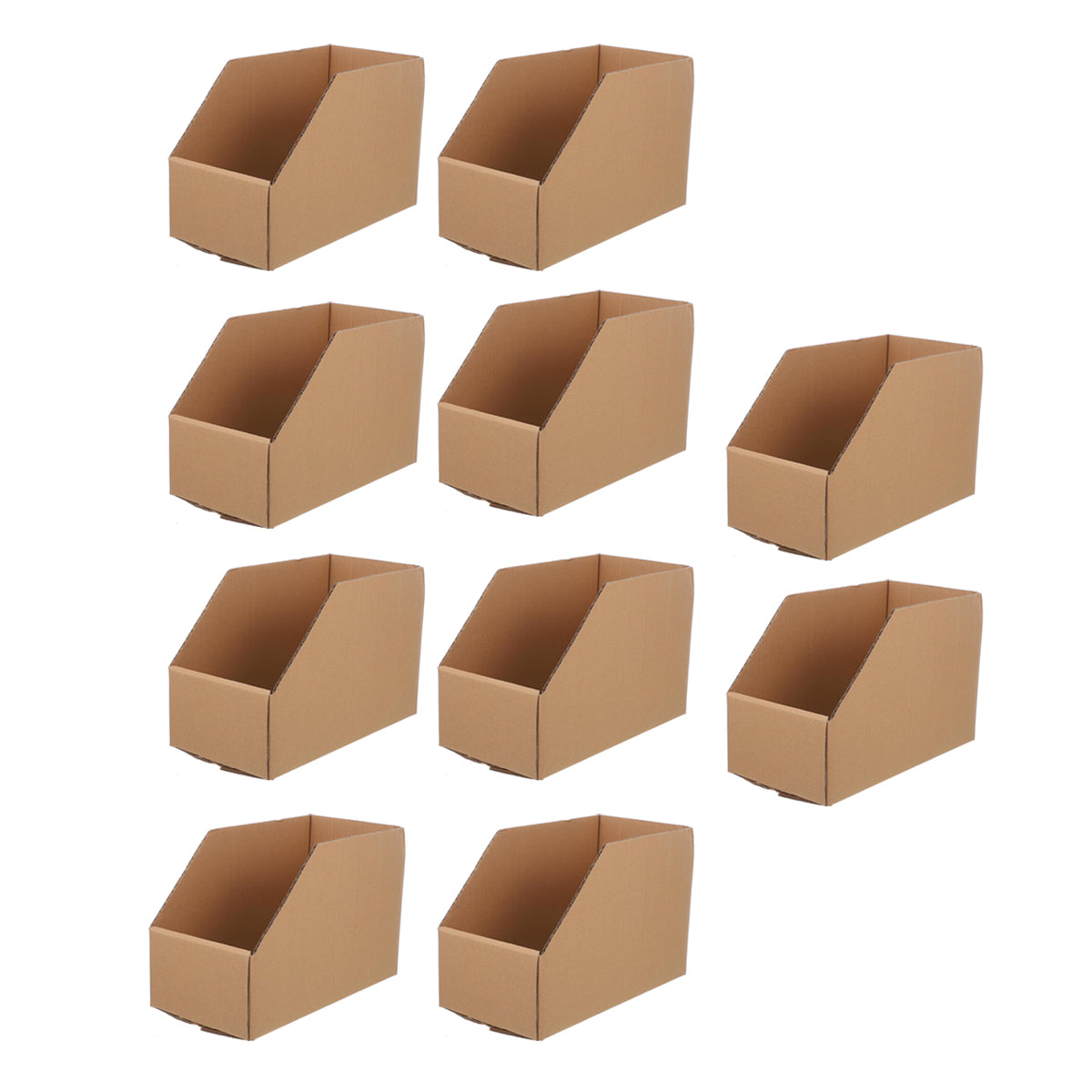 10 Pcs Slanted Cardboard Storage Boxes Shelf Sorting
