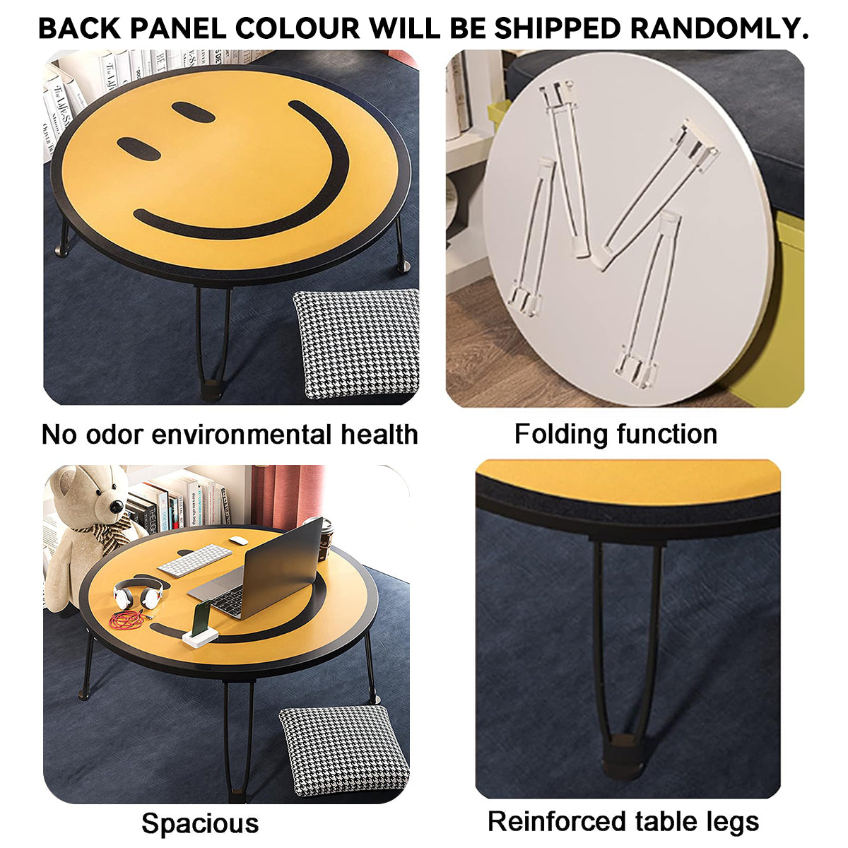Foldable Small Table with Smiley Face Pattern for Children Use
