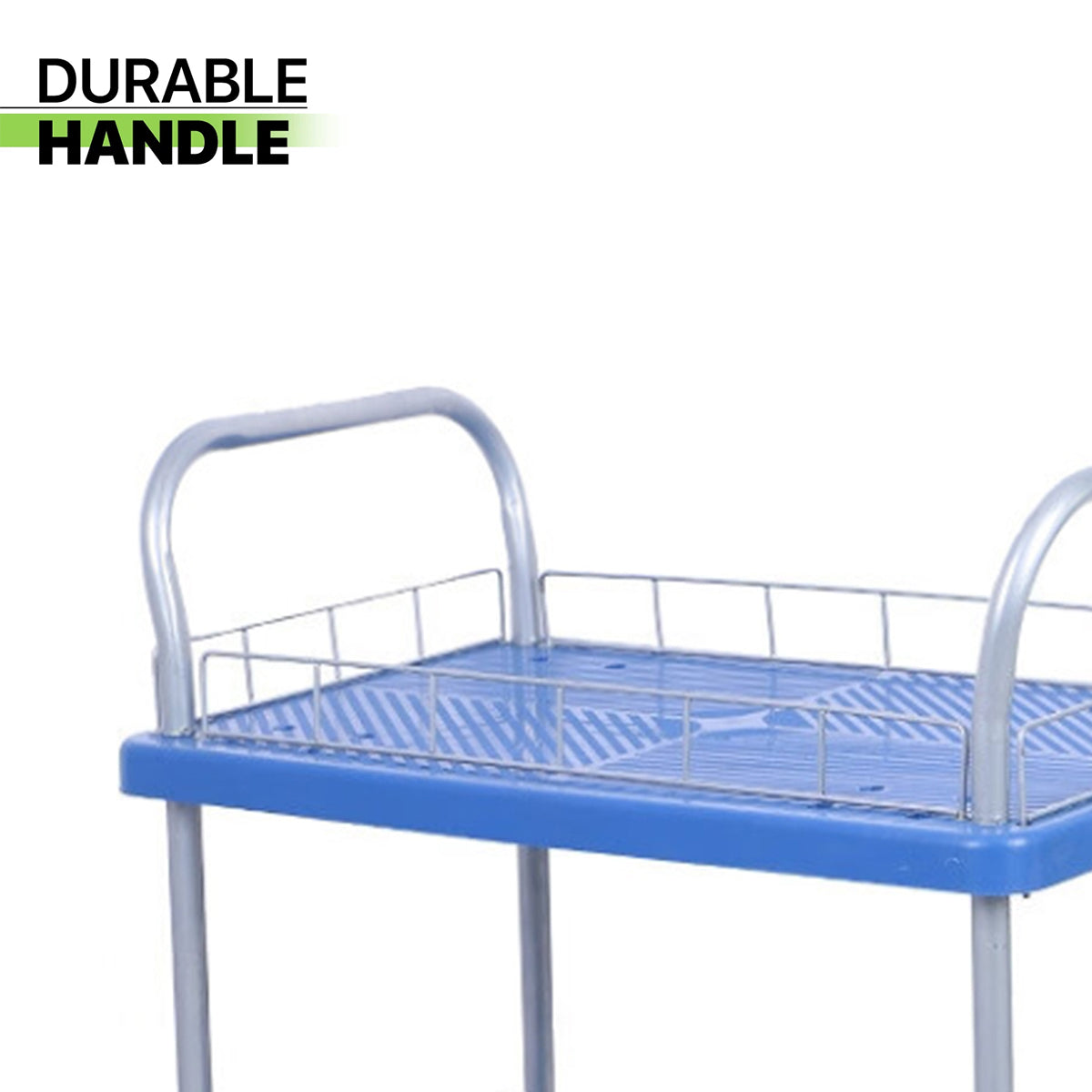 2 Tier Silent Flatbed Trolley with Double Handle